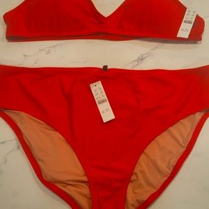 Bikini, J Crew, color Coral, size XXL, brand new
